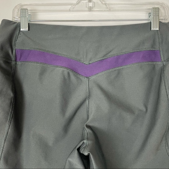 Nike Dri Fit Charcoal Gray Capri with Purple Accent - Picture 4 of 6